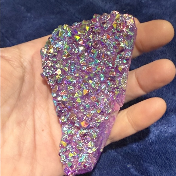 Sparkling Pink Iridescent Crystal Triangle - Picture 3 of 5